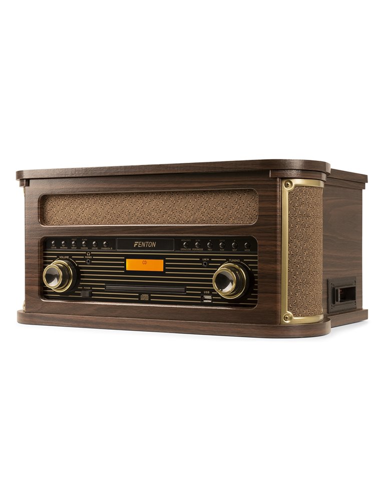 Memphis Giradiscos Vintage Madera oscura