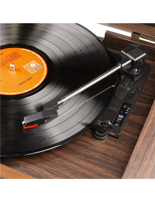 Memphis Giradiscos Vintage Madera oscura