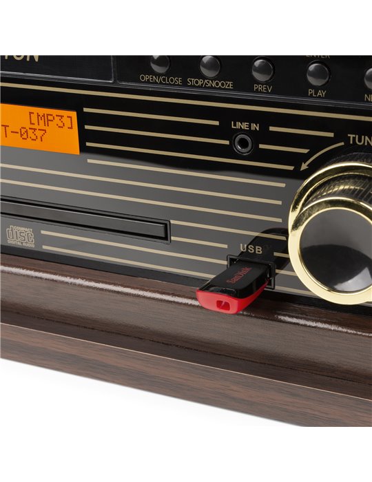 Memphis Giradiscos Vintage Madera oscura