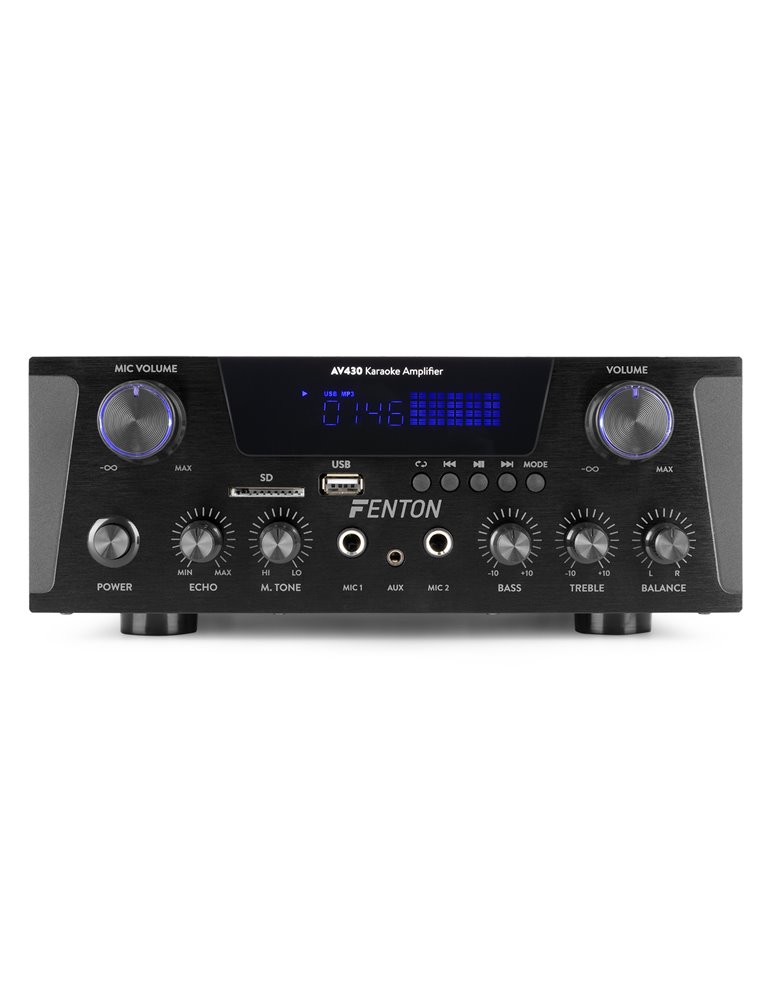 AV430B Amplificador HiFi 2x 300W Negro