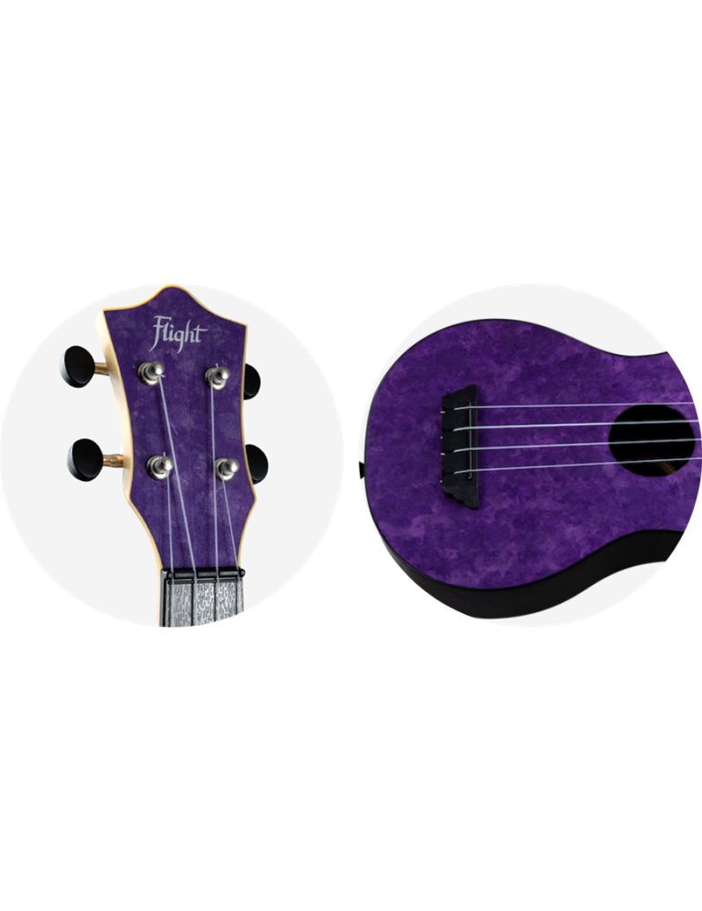 Ukelele Soprano Flight TUS-65 Travel Amethyst