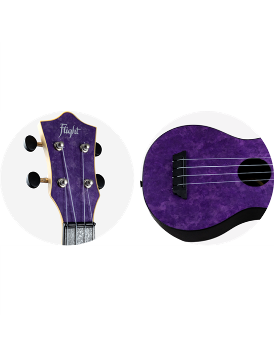 Ukelele Soprano Flight TUS-65 Travel Amethyst