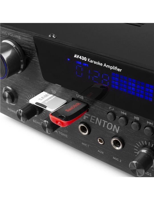 AV430B Amplificador HiFi 2x 300W Negro