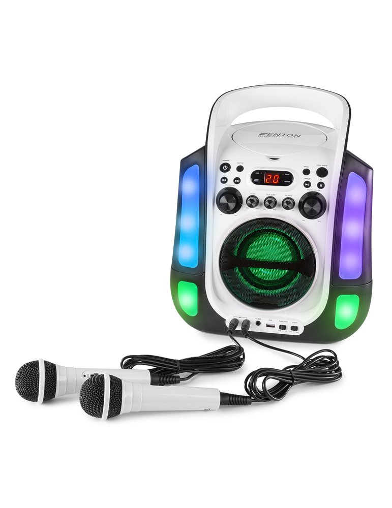 SBS30W Sistema Karaoke con CD y 2 micros Blanco