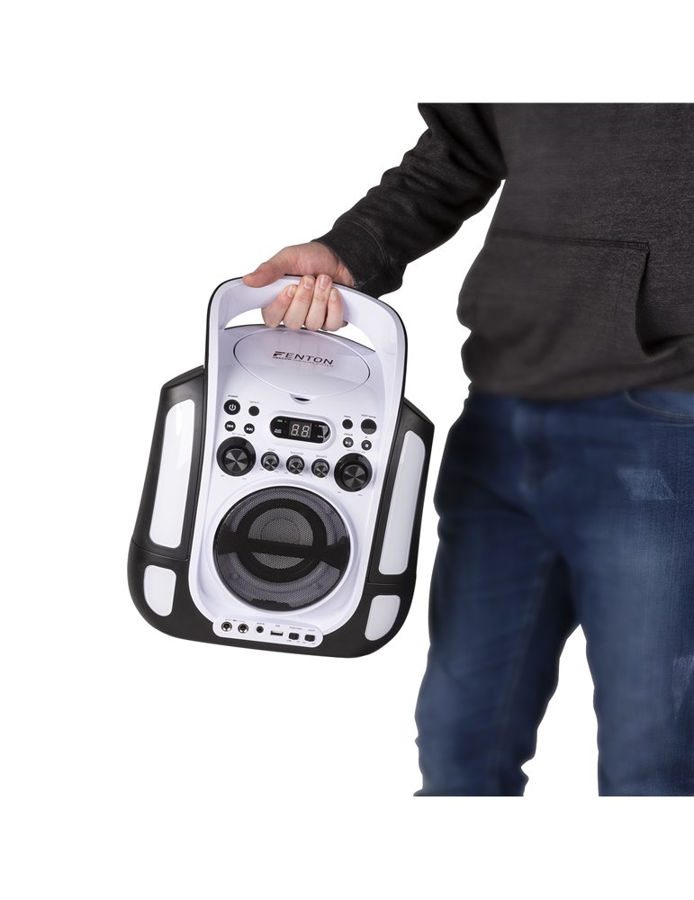 SBS30W Sistema Karaoke con CD y 2 micros Blanco