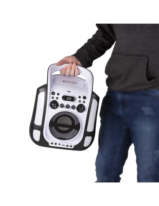 SBS30W Sistema Karaoke con CD y 2 micros Blanco