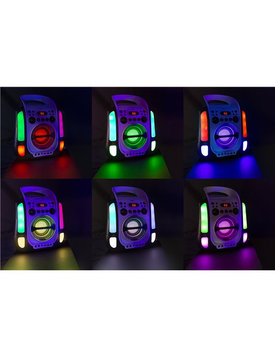 SBS30W Sistema Karaoke con CD y 2 micros Blanco
