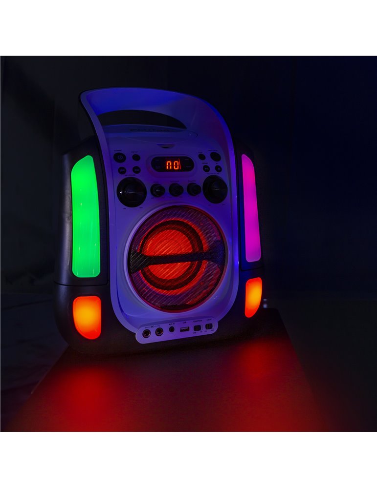SBS30W Sistema Karaoke con CD y 2 micros Blanco