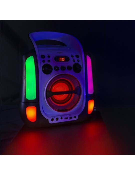 SBS30W Sistema Karaoke con CD y 2 micros Blanco