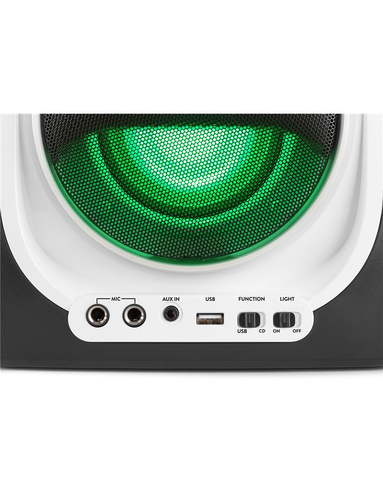 SBS30W Sistema Karaoke con CD y 2 micros Blanco