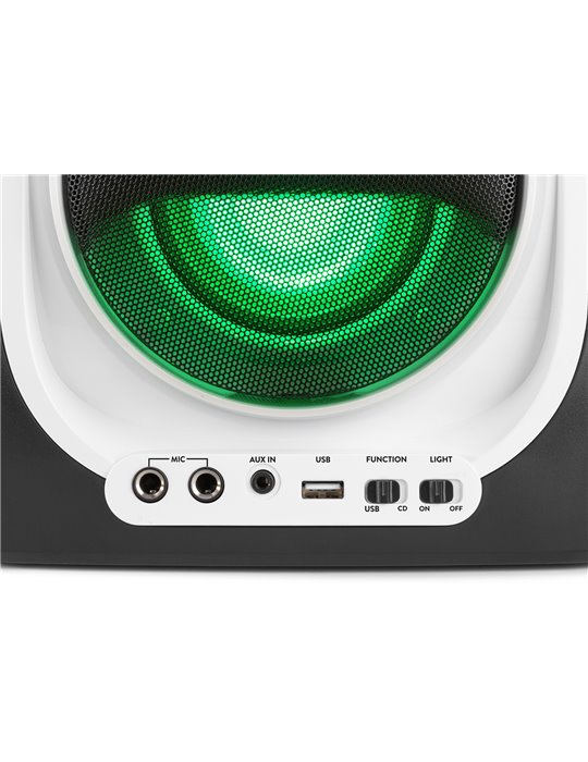 SBS30W Sistema Karaoke con CD y 2 micros Blanco