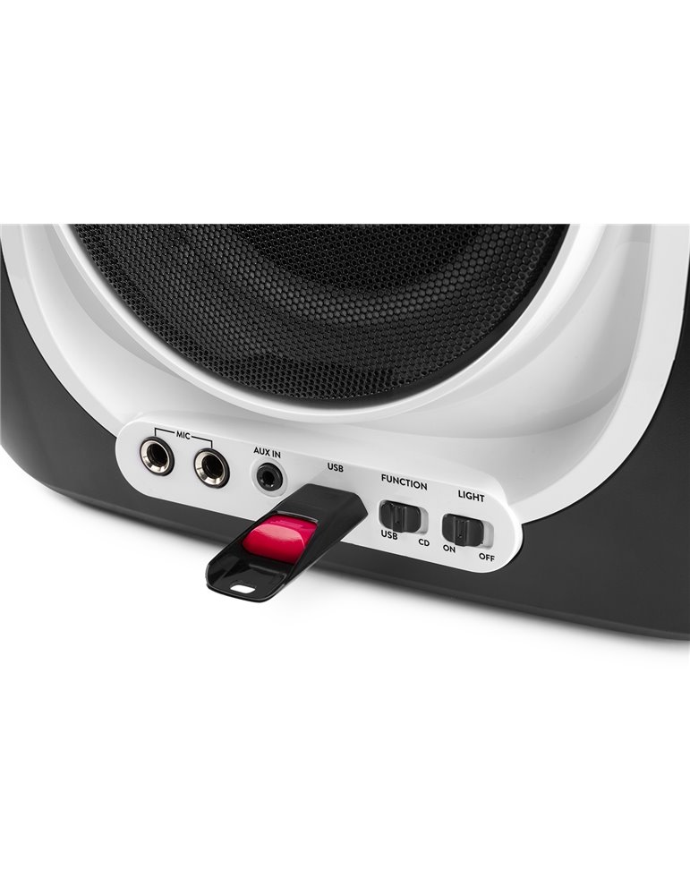 SBS30W Sistema Karaoke con CD y 2 micros Blanco