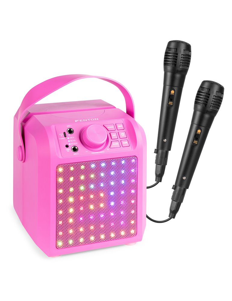 KAR50P Altavoz Karaoke con efecto de luz LED Rosa