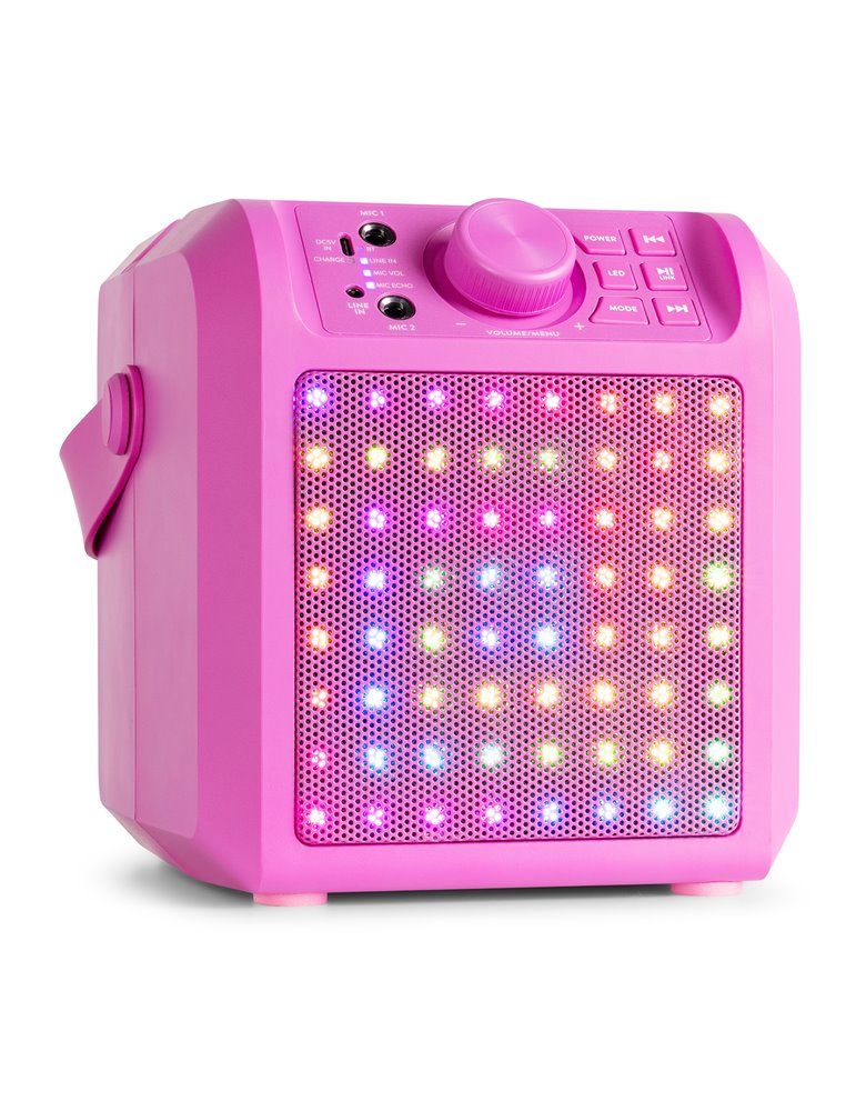 KAR50P Altavoz Karaoke con efecto de luz LED Rosa