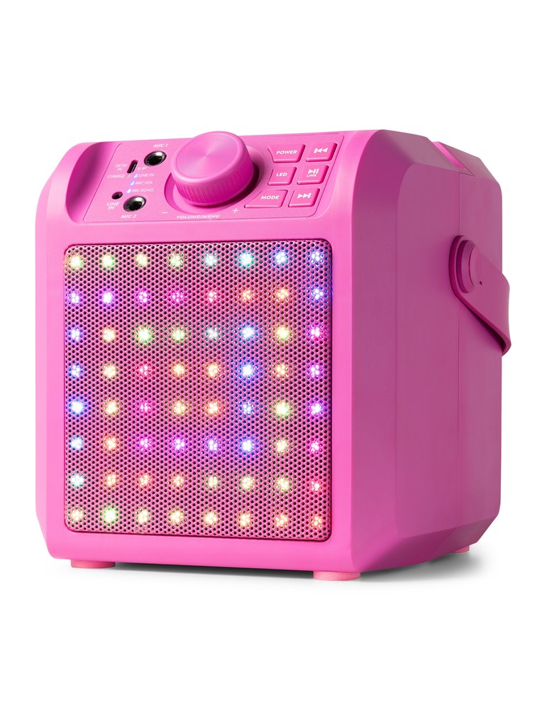 KAR50P Altavoz Karaoke con efecto de luz LED Rosa