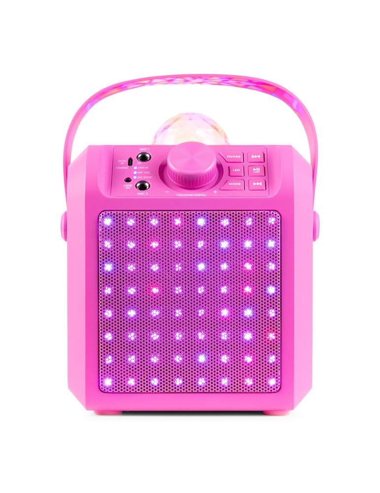KAR55P Altavoz Karaoke con LED Jelly Ball Rosa