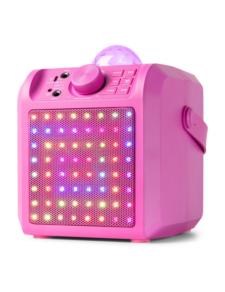 KAR55P Altavoz Karaoke con LED Jelly Ball Rosa