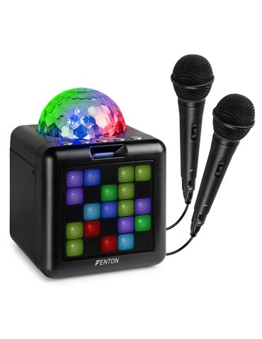 KAR15B Altavoz Karaoke con 2 micrófonos Negro