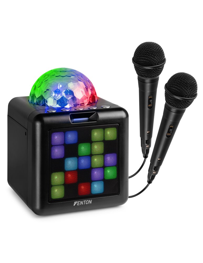KAR15B Altavoz Karaoke con 2 micrófonos Negro