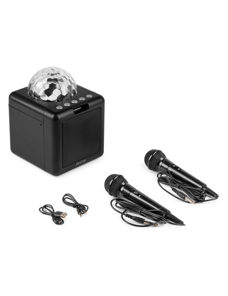 KAR15B Altavoz Karaoke con 2 micrófonos Negro