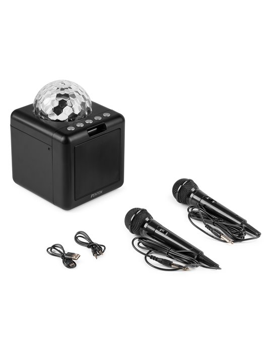 KAR15B Altavoz Karaoke con 2 micrófonos Negro