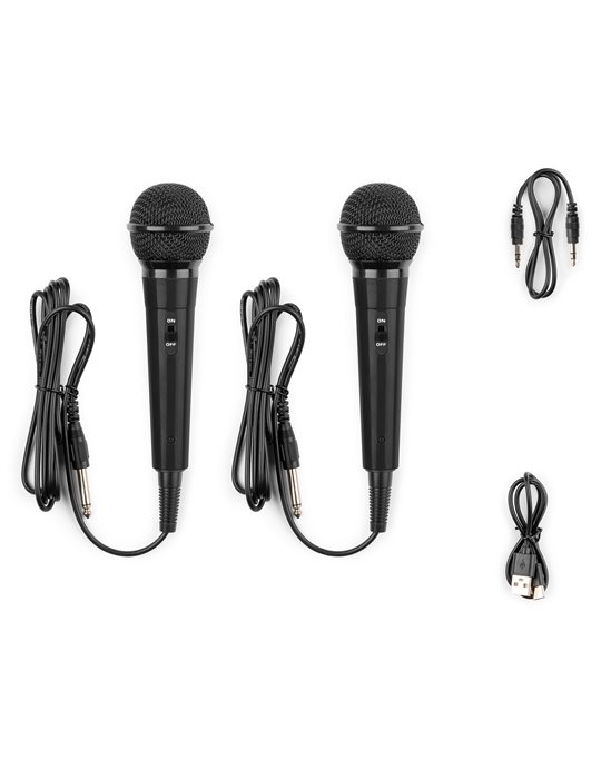 KAR15B Altavoz Karaoke con 2 micrófonos Negro