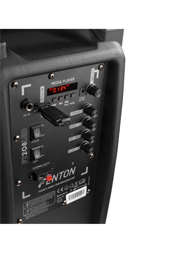 FT208LED Sistema portátil de sonido 2x 8"