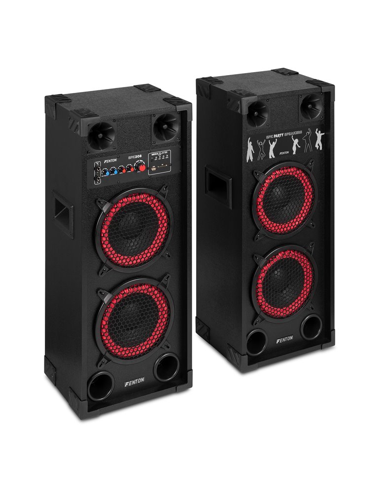 SPK-208 Juego de altavoces activos PA 2 x 8" BT