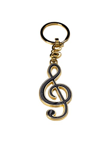 Llavero Clave de Sol Esmalte Negro 350474