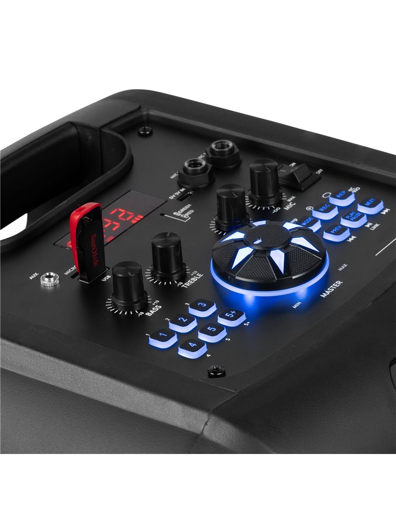 Track510 Altavoz para fiestas con espectáculo de luces LED
