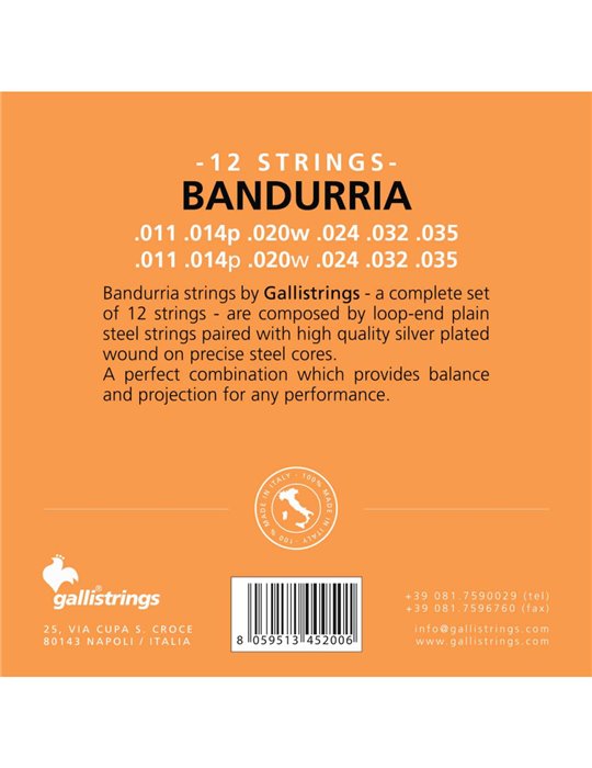 Cuerda 2ª Bandurria Galli (Par)