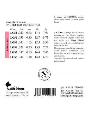 Cuerda 5ª Galli Clásica LG-55 2