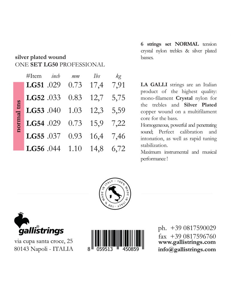 Cuerda 5ª Galli Clásica LG-55
