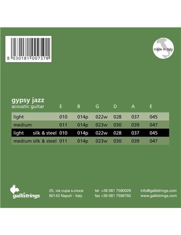 Juego Galli Acústica Gypsy Jazz GSL-10 (010-045) 2