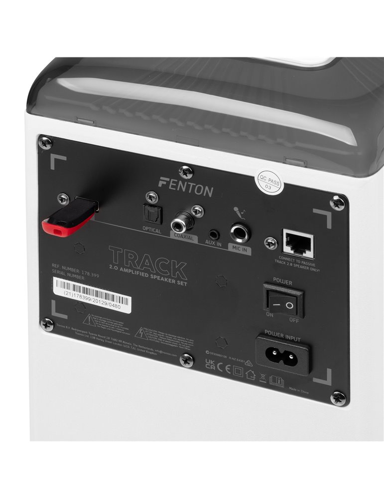 Track 2.0 Juego de altavoces amplificados con LED blanco