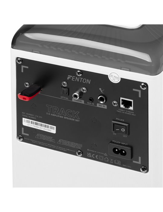 Track 2.0 Juego de altavoces amplificados con LED blanco