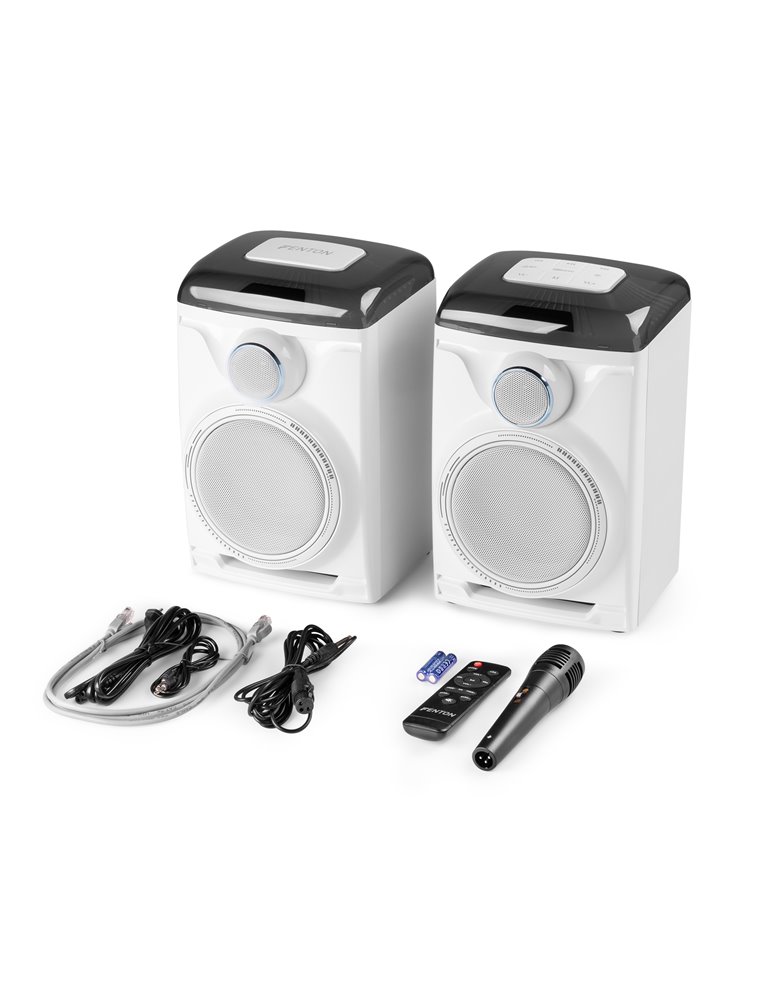 Track 2.0 Juego de altavoces amplificados con LED blanco