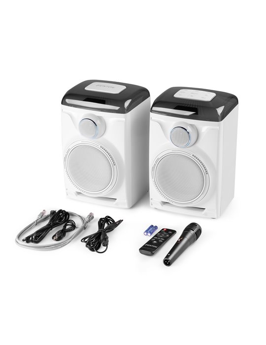 Track 2.0 Juego de altavoces amplificados con LED blanco