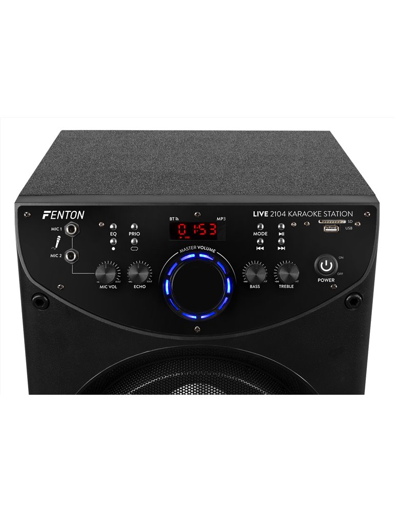 LIVE2104 Karaoke Station sobre ruedas 2x 10”
