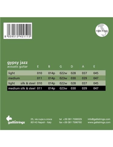 Juego Galli Acústica Gypsy Jazz GSL-11 (011-047) 2