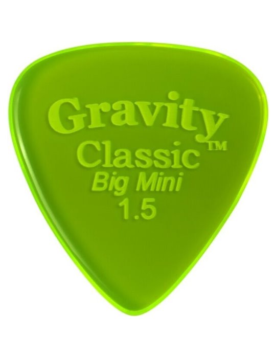 Púa Gravity Classic Big Mini 1.5mm Pulida Verde GCLB15P