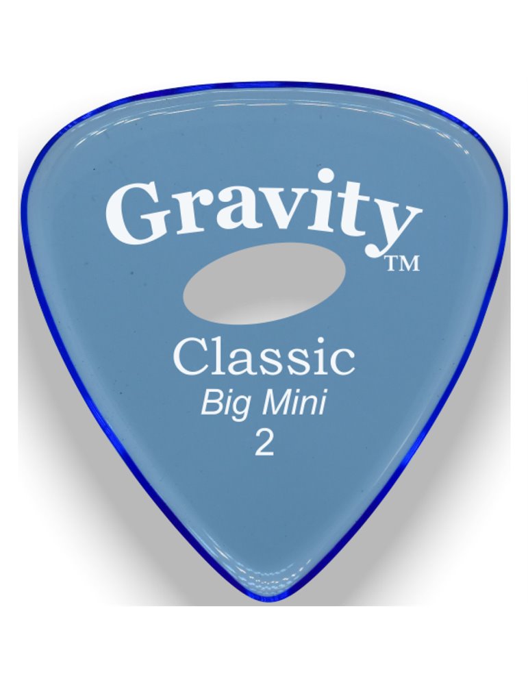 Púa Gravity Classic Big Mini 2.0mm Pulida Elipse Azul GCLB2PE