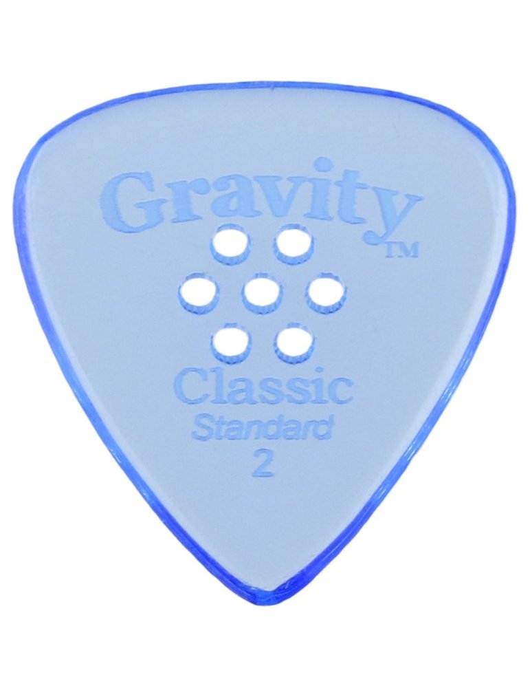 Púa Gravity Classic Standard 2.0mm Pulida Multi-Hole Azul GCLS2PM