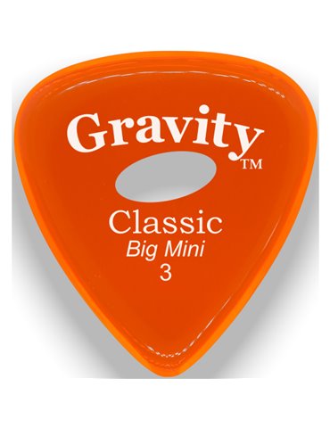 Púa Gravity Classic Big Mini 3.0mm Pulida Elipse Naranja GCLB3PE