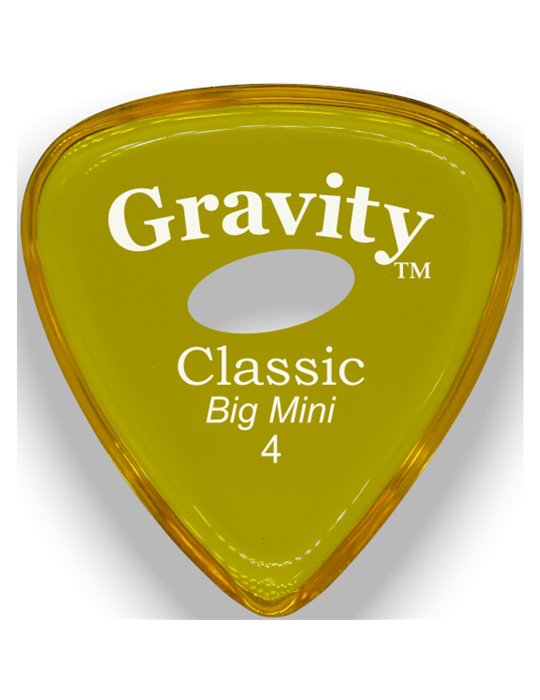 Púa Gravity Classic Big Mini 4.0mm Pulida Elipse Amarilla GCLB4PE
