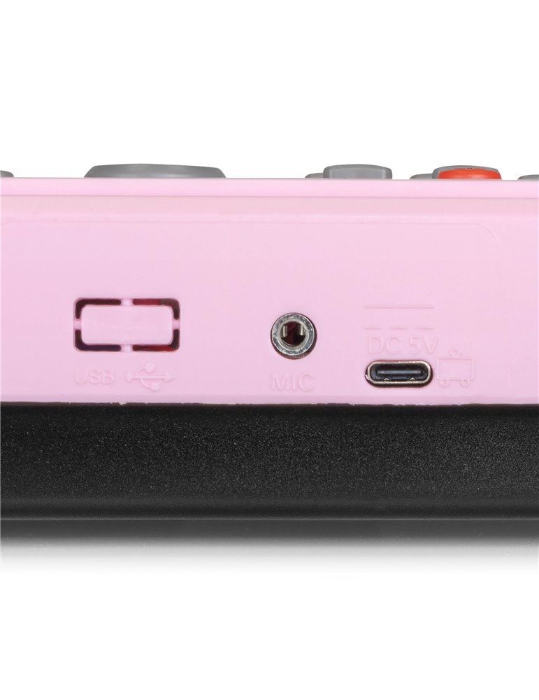 KD49P Teclado Electrónico 49 Teclas con Batería Rosa