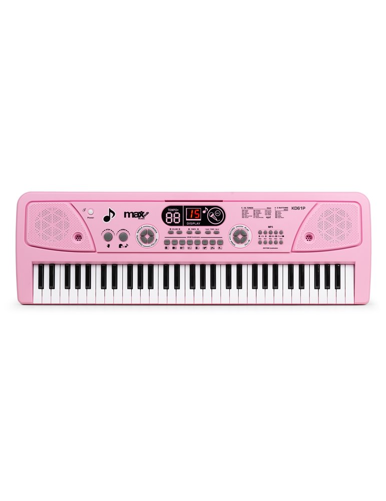 KD61P Teclado Electrónico 61 teclas con Batería Rosa