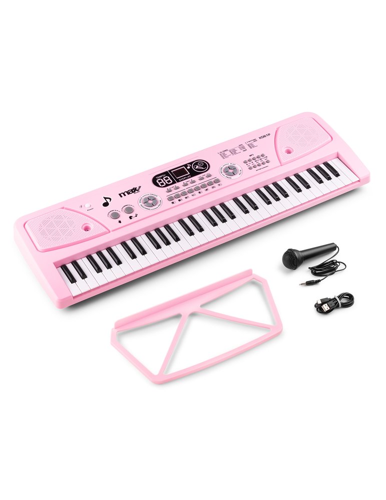 KD61P Teclado Electrónico 61 teclas con Batería Rosa
