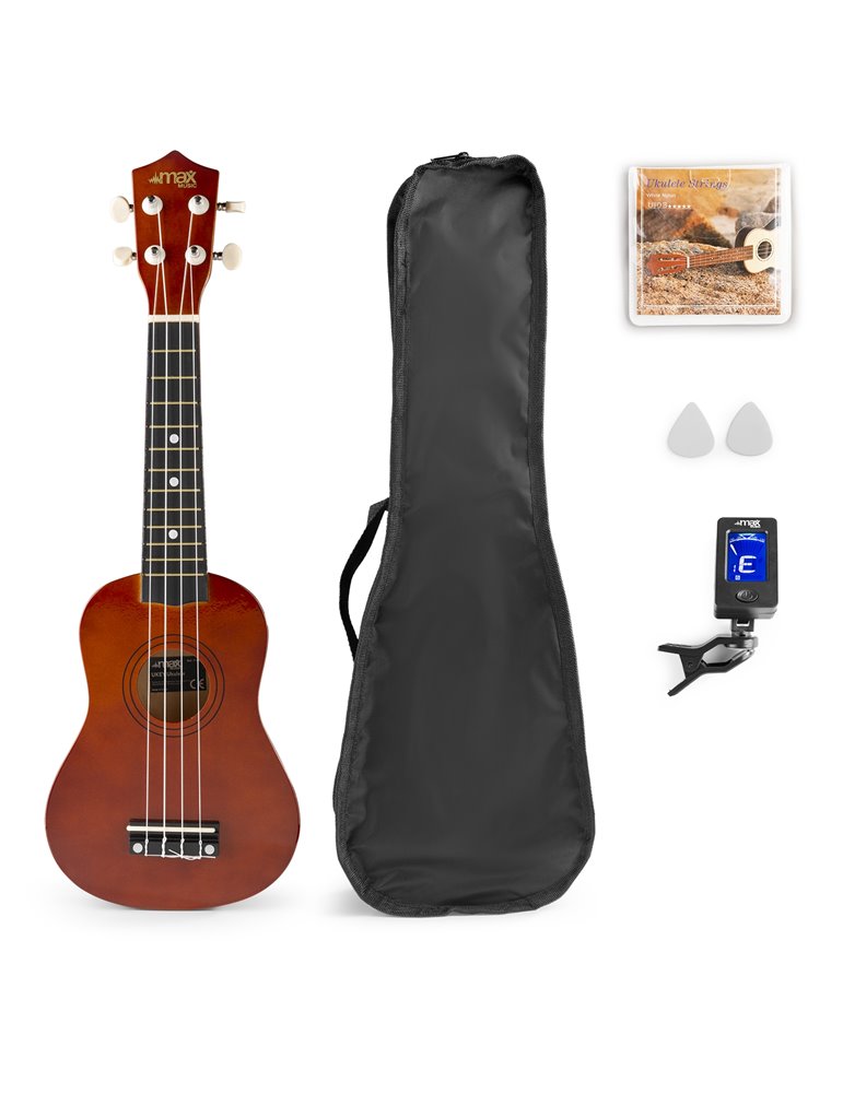 UKEY Ukulele Set Soprano 21" Natural Oscuro