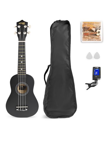 UKEY Ukulele Set Soprano 21" Negro
